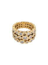 Load image into Gallery viewer, 18ct gold & diamond triple row dotty ring - 2.00ct