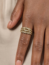 Load image into Gallery viewer, 18k gold & diamond triple row dotty ring - 1.00ct