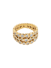 Load image into Gallery viewer, 18k gold & diamond triple row dotty ring - 1.00ct