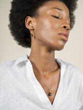 Load image into Gallery viewer, 14k gold & diamond north star ear-drops with tahitian pearl