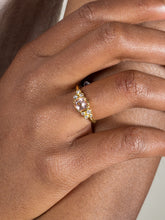 Load image into Gallery viewer, 18k 6mm cushion morganite &amp; diamond stargazer ring
