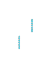 Load image into Gallery viewer, Large azure turquoise huggie hoops
