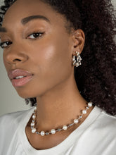 Load image into Gallery viewer, Medium triple row waterfall pearl hoops
