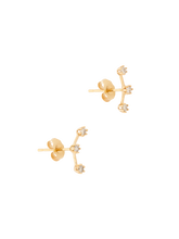 Load image into Gallery viewer, Brown diamond triple stone studs
